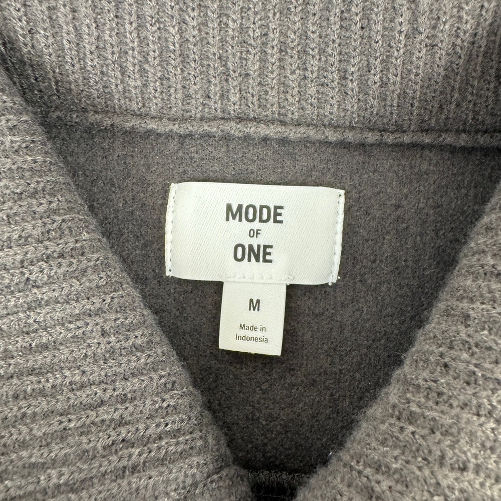 Mode of One Mens Ribbed Knit Snap Front Jacket Jet Grey‎ 100194421MN Medium NWT - Picture 3 of 14